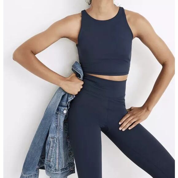 Madewell Tops - Madewell MWL Form Sleeveless Racerback Crop Top Black Women Sz S NWT